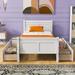 Twin Size Wood Platform Bed with 4 Drawers and Streamlined Headboard & Footboard