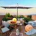 10 x 6.5t Rectangular Patio Solar LED Lighted Outdoor Umbrellas with Crank and Push Button Tilt