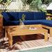 5 Pieces Corner Design Patio Set Outdoor Backyard Patio Wood 5-Piece Sectional Sofa Seating Group Set