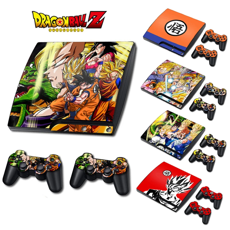 Anime Dragon Ball PS3 Slim Skin Aufkleber Cover für PlayStation 3 Slim 2000 3000 Konsolen Controller Dekorative Schutzfolie