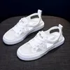Neue frauen Weiß Casual Schuhe Fisch-mund Sandalen Metall Dekorative Transparent Atmungsaktive Mesh Schuhe Große Zapatos Para Mujer