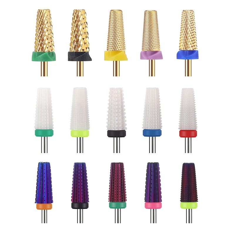 2024 Hartmetall-Wolfram-Nagel bohrer Maniküre-Bohrer für Fräser 5-in-1-Keramik-Nagelbohrer für elektrische Bohrmaschine Image