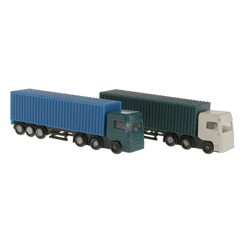 2Pcs Modell Container Lkw Figur Transporter Lkw Fahrzeug Auto Kinder Spielzeug 1: 150 N Skala