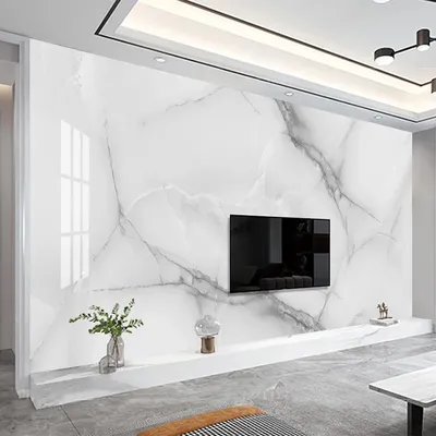 Nach Wandbild Tapete Moderne 3D Weiß Marmor Wand Papier Wohnzimmer TV Sofa Luxus Wohnkultur Hintergrund Wasserdichte 3D Aufkleber Image