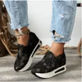 Scarpe da donna 2024 estate moda ricamo piattaforma spessa Sneakers in Mesh traspirante donna Slip
