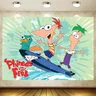 Cartoon Phineas e Ferb Kids Birthday Party fondale forniture Baby Shower Photography Banner Photo