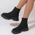 Bottes de rinçage légères pour femmes chaussures décontractées bottes chaussettes compensées