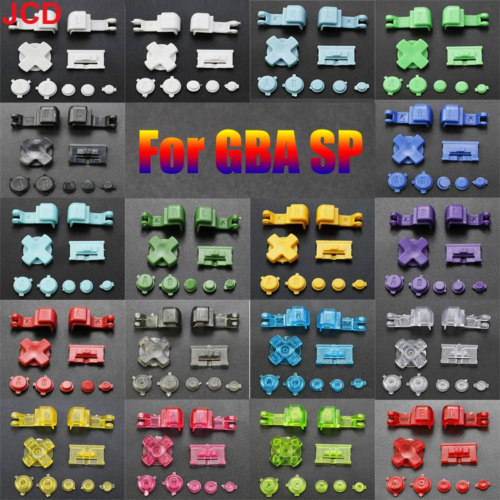 JCD 1 set Per GameBoy Advance SP GBA SP Set di pulsanti completi in plastica per GBA SP AB Seleziona Start Power ON/OFF LR Kit pulsanti D Pad