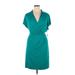 Adrianna Papell Casual Dress - Wrap: Teal Dresses - New - Women's Size 22