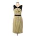 Nicole Miller Collection Casual Dress - Sheath: Tan Color Block Dresses - Women's Size 6