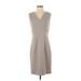 T Tahari Casual Dress - Sheath: Gray Solid Dresses - Women's Size 4