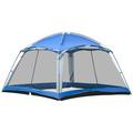 Outsunny 8 Person Tent Fiberglass in Blue | 78.74" H x 141.73" W x 141.73" D | Wayfair A20-274V01