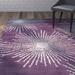 Indigo/White 90 x 0.63 in Area Rug - Wrought Studio™ Amier Abstract Purple/Ivory Indoor/Outdoor Area Rug Wool | 90 W x 0.63 D in | Wayfair