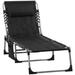 Freeport Park® Folding Chaise Lounge Chair, Outdoor Padded Reclining Chair Metal in Black/Gray | 11.75 H x 22.5 W x 74 D in | Wayfair