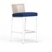 Sunset West Sabbia Powder Coated Aluminum Patio Bar Stool w/ Cushion in Blue | 38 H x 25 W x 20 D in | Wayfair SW4901-7C-8076