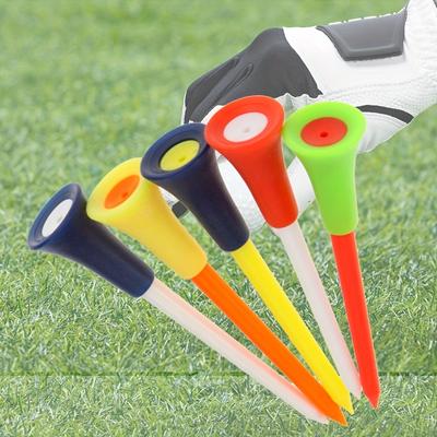 10pcs Rubber Golf Tees, Plastic Golf Ball Holder, 83mm Durable Golf Tees, Golf Supplies