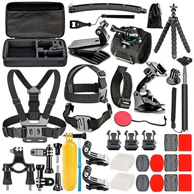 Ourlifeb Outdoor Sports Camera Accessory Kit 50 In 1, Suitable For At-j102/go Pro Hero7/gnolkee At-g44h/at-q60a In Swimming And Other Outdoor Sports