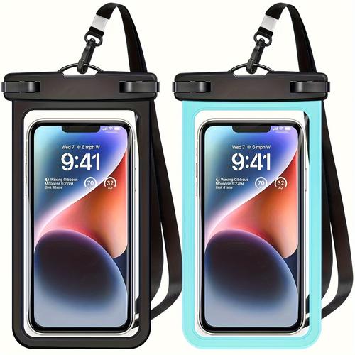 """2 Pieces Universal Waterproof Phone Pouch - Waterproof Case For 14 13 12 11 Pro Max Xs Plus Galaxy Cellphone Up To 7.0"" Waterproof Cellphone Dry Bag Beach Vacation Essentials"""
