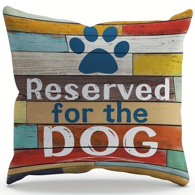 1pc Funny The Dog Throw Pillow Cover Pillowcase Dog Theme Decor For Sofa Bed Dog Lovers Short Plush Decor 18x18 Inch Without Pillow Core