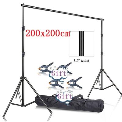 TEMU 2 X 2m/200cm X 200cm/6.56ft X 6.56ft Backdrop, Heavy Duty, Iron, With Background Stand, Support System Image