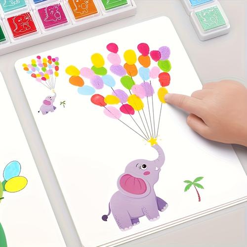 12-color/24-color Graffiti Finger Painting Card Printing Ink Creative Painting Fun Coloring Finger Printing Painting