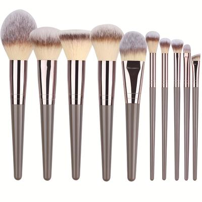 TEMU 10pcs-20pcs Professional Makeup Brushes Set Bag Foundation Eyelash Eyebrow Eyeshadow Cosmetic Make Up Tool Makeup Brush Tool Set Christmas, Halloween, Thanksgiving Gifts Image