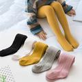 Girl's Knitted Solid Striped Pantyhose, Anti-pilling Breathable Comfy Long Stockings, Trendy Base Layer Fashion Leggings Daily Wear