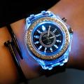 Glowing Watch Transparent Luminous Function Quartz Ladies Watch Youth Student Fashion Silicone Ladies Watch For Casual Sports