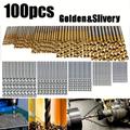 100pcs Hss Titanium Coated Drill Bit Set, Twist Drill Bits Set, High Speed Steel Metal Drill Bits Set For Cast Iron, Aluminum Alloy, Copper, Wood, Plastic