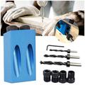 7/14pcs 15 Degress Oblique Hole Locator Drill Bit Woodworking Pocket Hole Jig Kit Angle Drill Guide Set Hole Openner Puncher