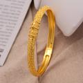 24k Gold Plated Ethiopian Golden Color Bangles For Women African Dubai Jewelry