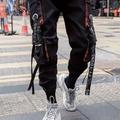 Multi Flap Pockets Cargo Pants, Men's Novelty Drawstring Cargo Pants Hiphop Style Joggers For Spring Summer Autumn Outdoor