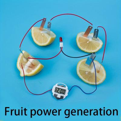 Fruit Can Generate Electricity, Fruit Battery Lamp, Fruit Generate Electricity, Science And Technology Small Production, Fun Experiment, Student Homework Toy, Copper Sheet And Zinc Sheet