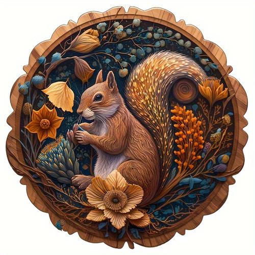 Rich And Colorful Wooden Animal Puzzles, Unique Squirrel Design Style Unique Animal Puzzles Adult Wooden Puzzle Games