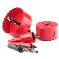 Red Bi-metal Hole Saw 18-55mm Large Size Hole Opener Hole Saw Cutter Tool For Drilling Cornhole Board, Plastic, Pipe, Wood, Fiberboard, Soft Metal