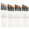 6pcs Artist Paint Brushes Set Synthetic Nylon Tips Artist Paintbrushes For Acrylic Oil Watercolor Acrylic Painting For Body Face Rock Canvas, Students Adult Drawing Arts Crafts Supplies