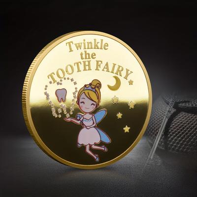Tooth Fairy Metal Commemorative Coin, Golden Collection Coin, Holiday Birthday Coin
