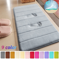 Flannel Bathroom Quick Dry Rugs Memory Foam Grey Plush Bath Mat Cotton Water Absorption Non Slip Tub Funky Door Carpet, For Hotel/commercial