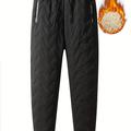 Warm Fleece Joggers, Men's Casual Waist Drawstring Sports Pants Sweatpants For Fall Winter