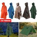 3 In 1 Raincoat Backpack Rain Cover Rain Coat Hood Hiking Cycling Rain Cover Poncho Waterproof Tent Outdoor Camping Tent Mat