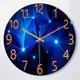 1pc Wall Clock, 12inch Geometric Design Clock, Tempered Glass Silent Movement Deep Blue Silent Quartz Clock Wall Watch Silent Clock Wall Clock For Living Room, Fall Halloween Decor, Xams Gift