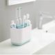 1pc Toothbrush Caddy, Toothpaste Toothbrush Holder, Countertop Cleaning Brush Soap Storage Rack, Bathroom Makeup Brush Compartment Storage Box, Bathroom Accessories, Organizer Supplies