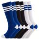 Boys Fashion Striped Knee High Socks, Breathable Comfortable Sport Socks For Children Kids Toddlers