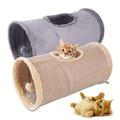 Cat Tunnel, Collapsible Tube Toy For Indoor Cats, Cat Tunnel Tube With Hanging Ball Toy