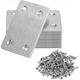 25/50pcs Value Pack Metal Flat Stand Stainless Steel Straight Piece 4 Holes Fixed Angle Stand 10pcs Countersunk 40pcs For Furniture, Wood, Shelves, Cabinets