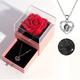 1pc Artificial Preserved Real Rose Love Box Red Flowers Cute Things For Girlfriend Valentine Gift For Her With I Love You Necklace In 100 Languages Gift Card Birthday Wife Gifts For Mom