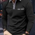 Classic Shirt, Men's Casual V-neck Pullover Long Sleeve Rugby Shirt For Spring Autumn, Men's Clothing