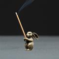 1pc String Incense Burner, Brass Mini Antique Rabbit Statue, Censer Burner Ornament, Meditation Serenity Statue Collectible, Room Decor, Home Decor