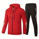 Classic Men's Athletic 2 Piece Tracksuit Set Casual Full-zip Sweatsuits Long Sleeve Hoodie And Jogging Pants Set For Gym Workout Running