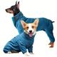 Dog Windproof Winter Coat Fleece Pullover Pajamas Full Body Covered Clothes For Pet Cold Weather Outdoor Apparel